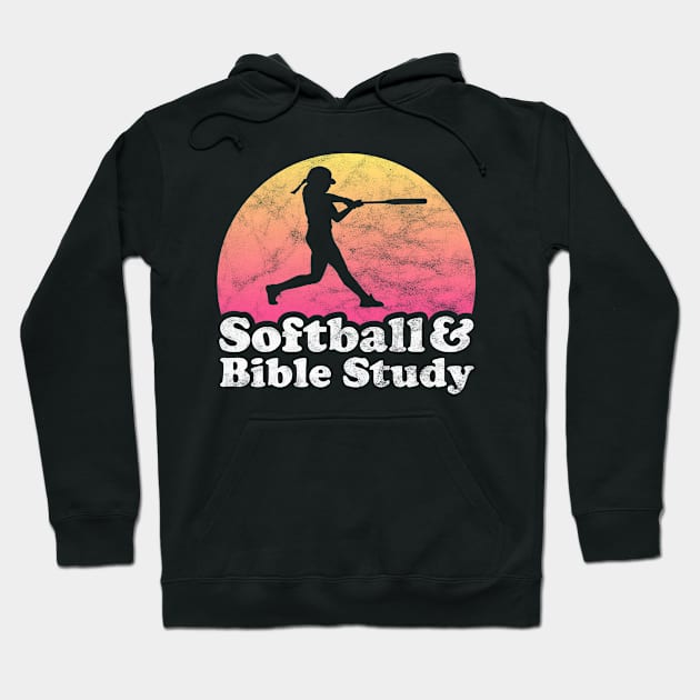 Softball and Bible Study Gift for Softball Players Fans and Coaches Hoodie by JKFDesigns